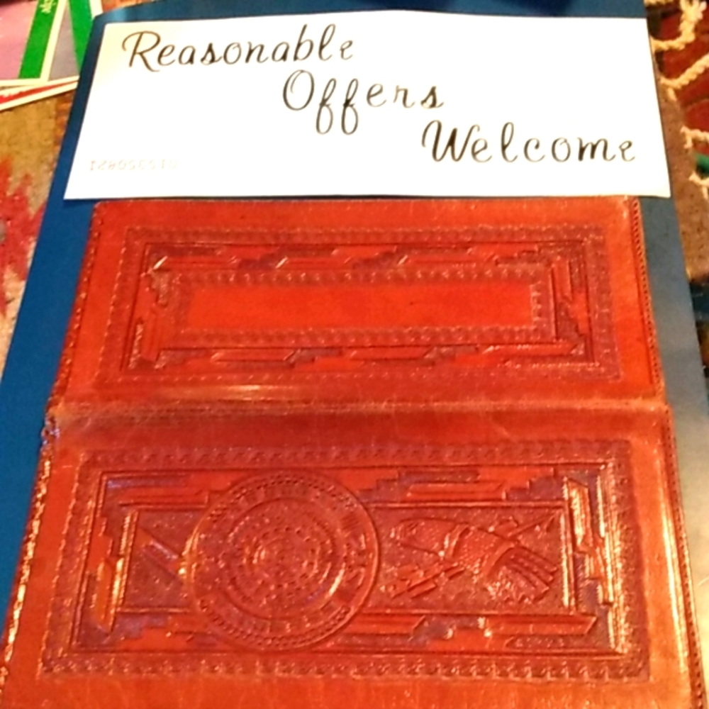 Vintage Mexican tooled leather wallet
